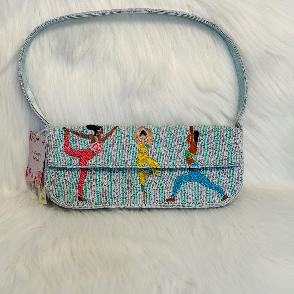 Yoga Pose Women Beaded Bag